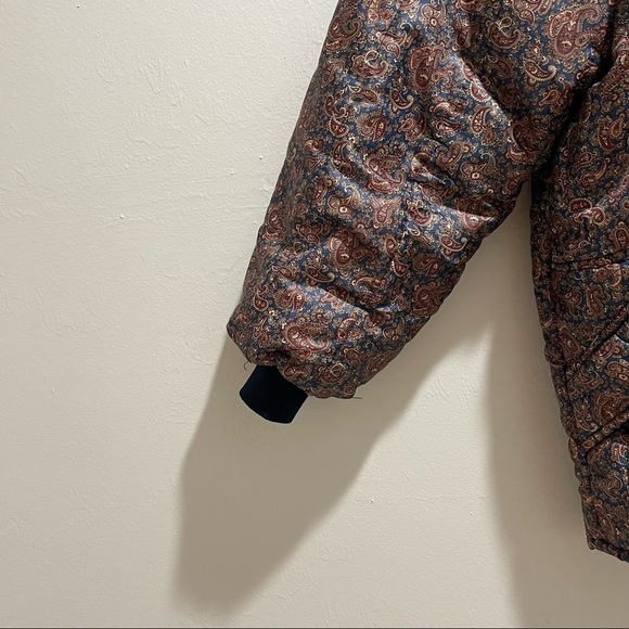 Vintage LAVENIR Full Zip Blue Paisley Puffy Insulated Nylon Jacket - Picture 8 of 8